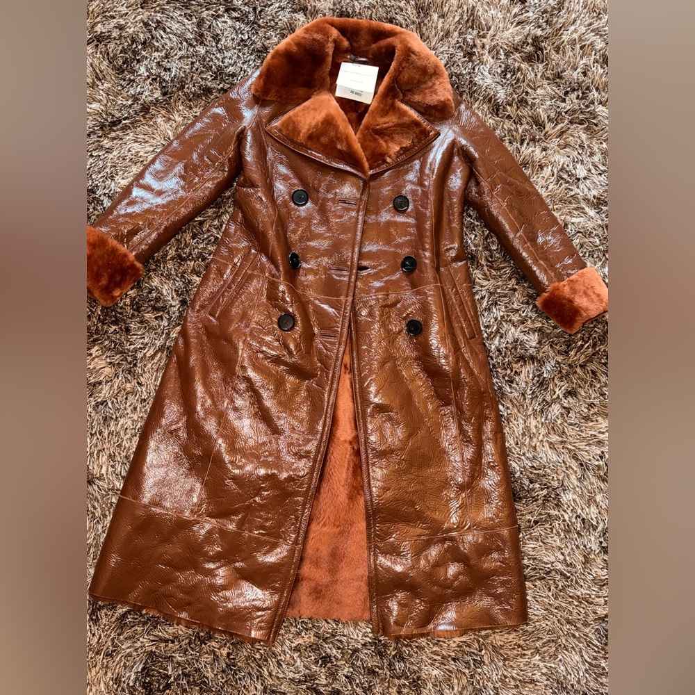 Massimo Dutti Shiny Brown Trench Coat
